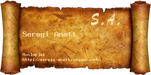 Seregi Anett névjegykártya