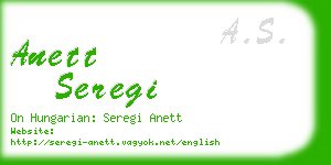anett seregi business card